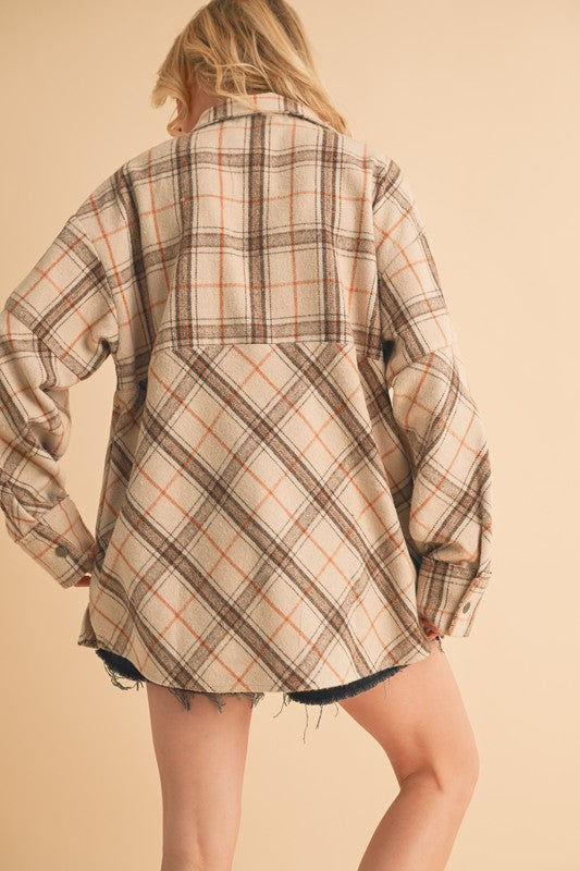 Aemi + Co Slit Plaid Half Zip Drop Shoulder Top - MyEmpired