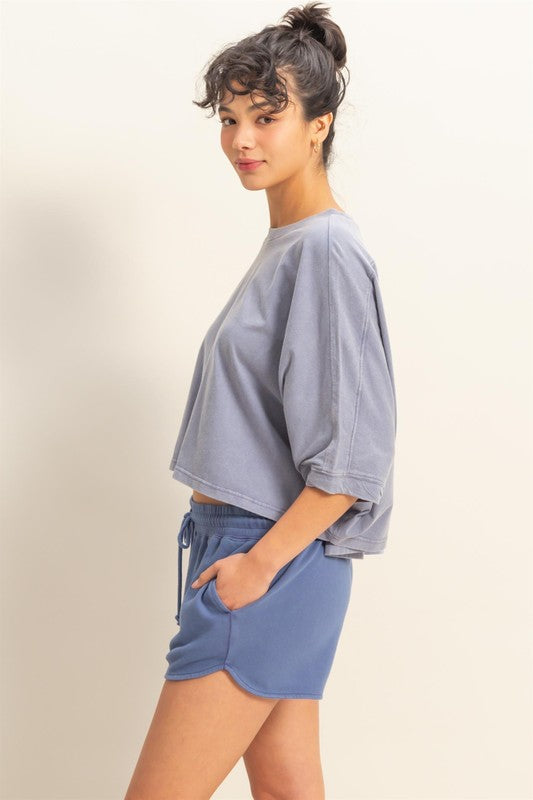 HYFVE Lightweight Round Neck Batwing Sleeve T-Shirt - MyEmpired