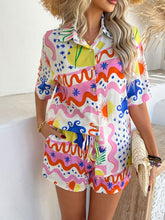 Devine Printed Button Down Shirt and Shorts Set - MyEmpired