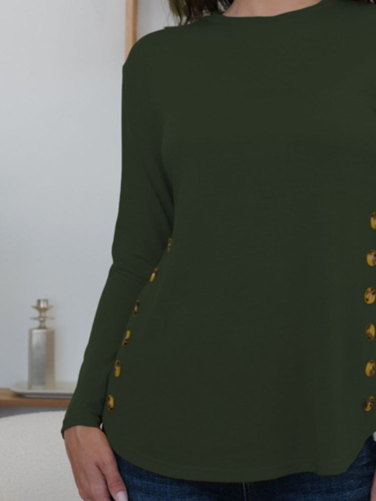 FAM-FAM Round Neck Long Sleeve T-Shirt - MyEmpired