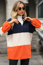 Color Block Quarter Zip Sweatshirt - MyEmpired