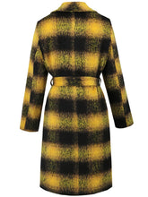 Plaid Tie Waist Long Sleeve Coat - MyEmpired