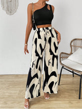 Cutout One Shoulder Top and Printed Pants Set - MyEmpired