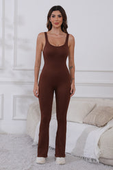 Scoop Neck Wide Strap Active Jumpsuit - MyEmpired