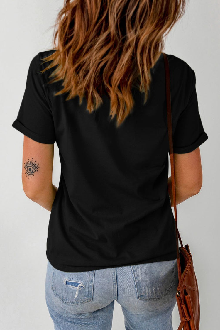 Rabbit Round Neck Short Sleeve T-Shirt - MyEmpired
