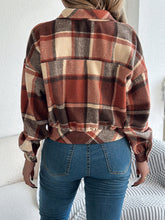 Plaid Button Up Long Sleeve Jacket - MyEmpired