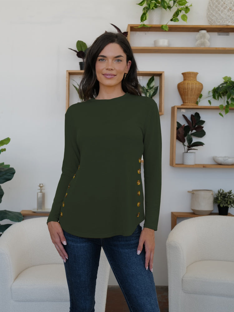 FAM-FAM Round Neck Long Sleeve T-Shirt - MyEmpired