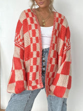 Plaid Open Front Long Sleeve Cardigan - MyEmpired