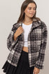 HYFVE Plaid Collared Neck Boucle Jacket with Pockets - MyEmpired