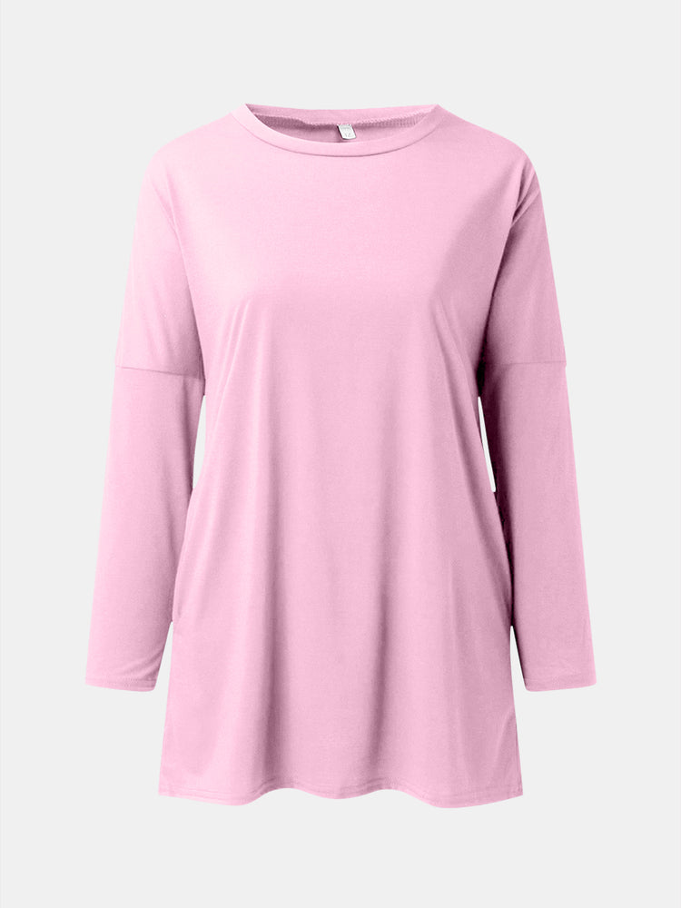 Full Size Round Neck Long Sleeve T-Shirt - MyEmpired