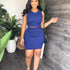 Solid Skirt 2 Piece Set, Casual Crew Neck Tank Top & Bodycon Skirt For Summer, Women&