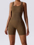 Basic Bae Ribbed Sleeveless Active Romper - MyEmpired