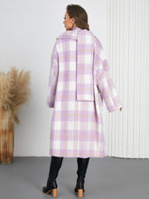 Plaid Button Up Long Sleeve Coat - MyEmpired