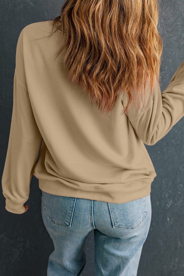 Round Neck Dropped Shoulder Sweatshirt - MyEmpired