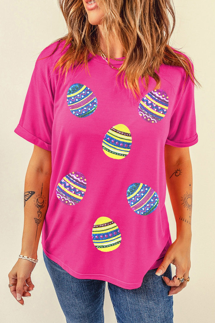 Sequin Easter Egg Short Sleeve T-Shirt - MyEmpired