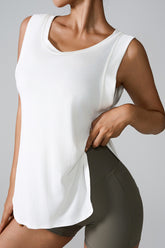 Slit Round Neck Active Tank - MyEmpired
