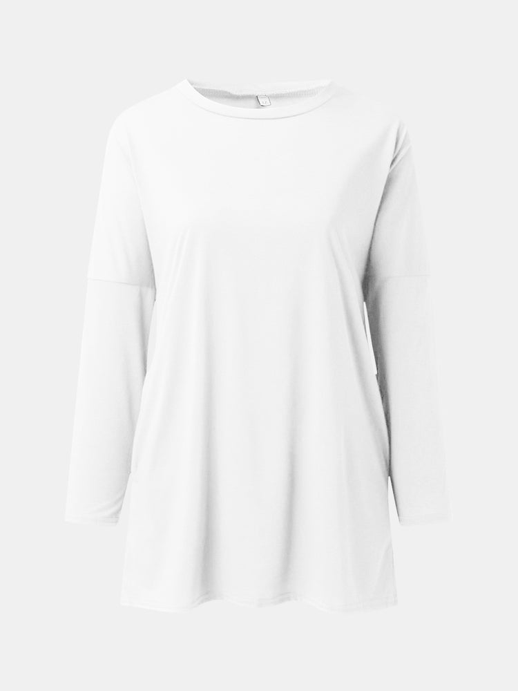 Full Size Round Neck Long Sleeve T-Shirt - MyEmpired