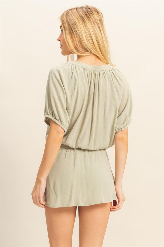HYFVE Drawstring Hem Short Sleeve Top and Skort Set - MyEmpired