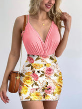 Surplice Spaghetti Strap Top and Printed Mini Skirt Set - MyEmpired