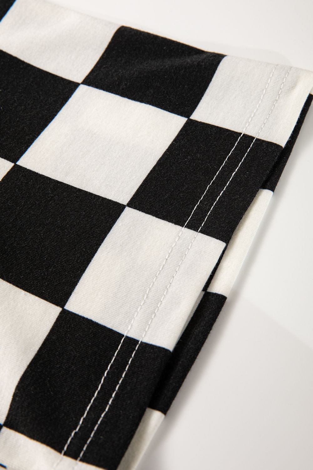 Checkerboard V Neck Loose Tee and Shorts Set - MyEmpired