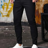 Solid Slim Fit Denim Pants For Males, Stylish Casual Jeans For Men - MyEmpired