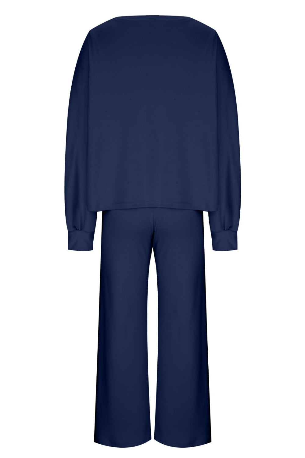 Round Neck Long Sleeve Top and Pants Set - MyEmpired