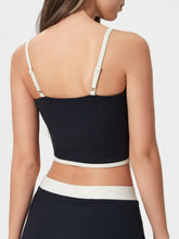 Millennia Contrast Trim Square Neck Active Cami with Detachable Chest Pads - MyEmpired