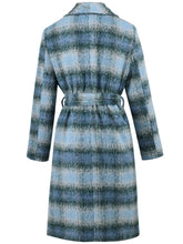 Plaid Tie Waist Long Sleeve Coat - MyEmpired