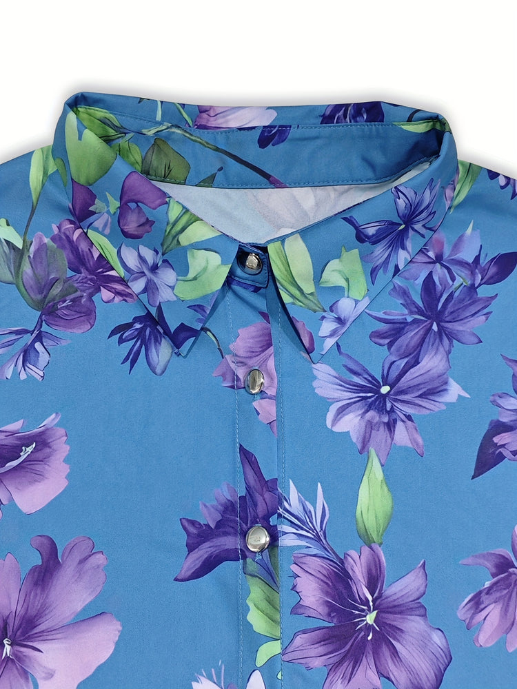 Floral Print Button Front Shirt - MyEmpired