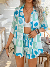Devine Printed Button Down Shirt and Shorts Set - MyEmpired