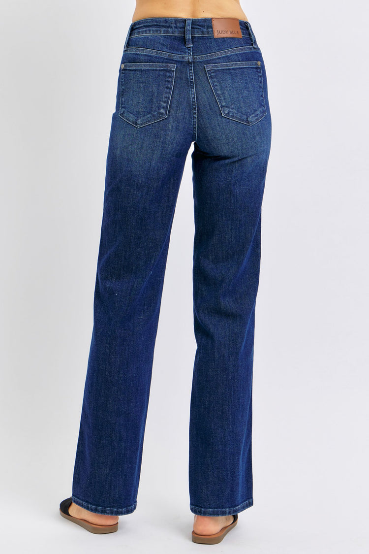 Judy Blue Full Size Tummy Control Straight Jeans Plus Size - MyEmpired
