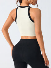 Contrast Trim Round Neck Active Tank - MyEmpired