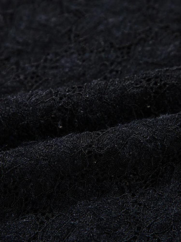 Lace Mock Neck Long Sleeve T-Shirt - MyEmpired