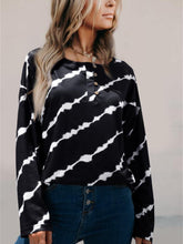 Striped Round Neck Long Sleeve T-Shirt - MyEmpired