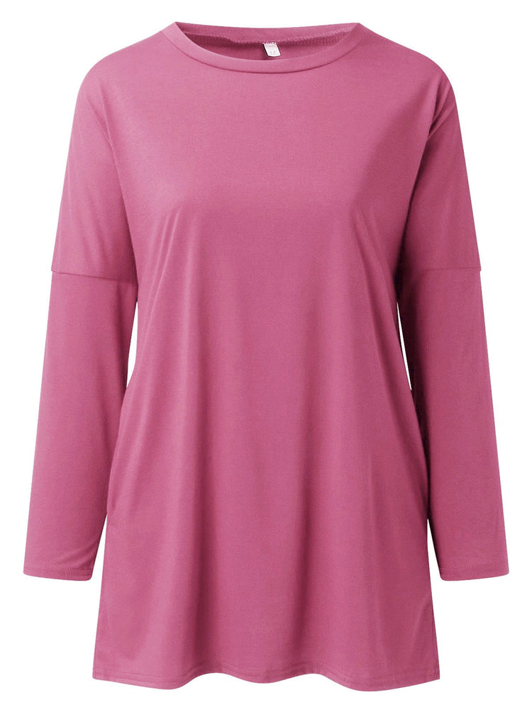 Full Size Round Neck Long Sleeve T-Shirt - MyEmpired