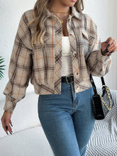 Plaid Button Up Long Sleeve Jacket - MyEmpired