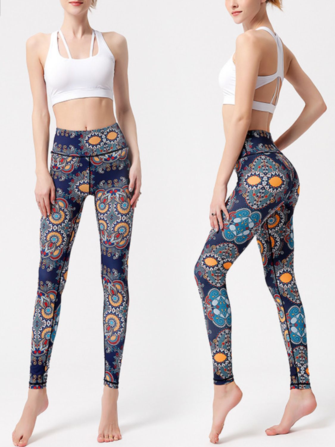 Printed High Waist Active Leggings - MyEmpired