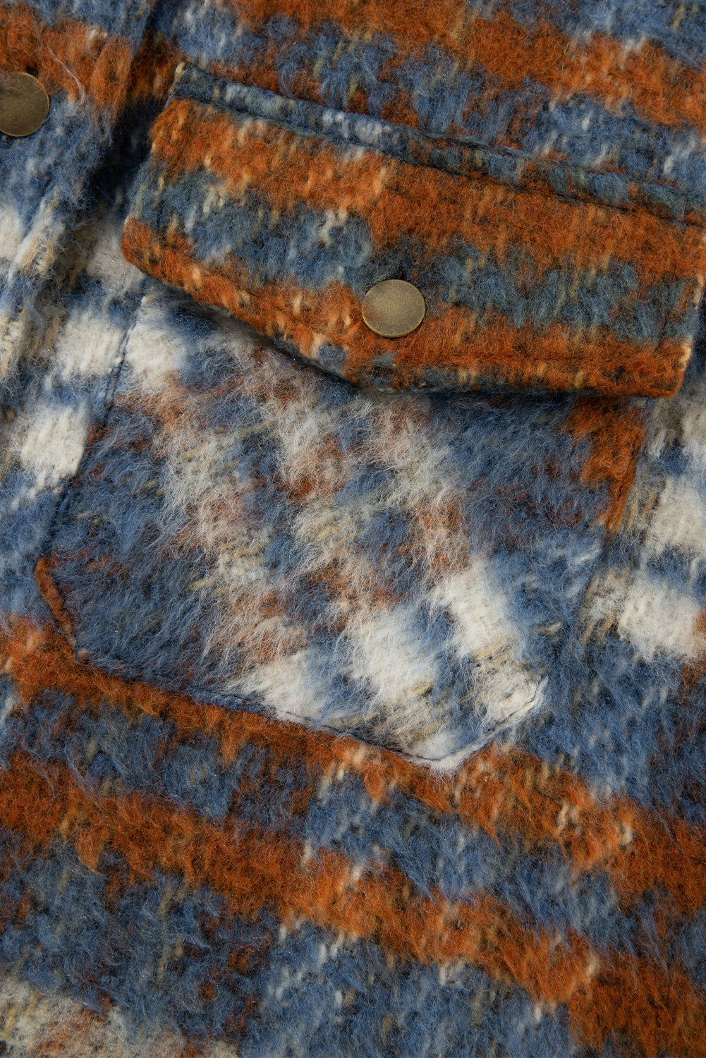 Plaid Collared Neck Jacket with Chest Pockets - MyEmpired