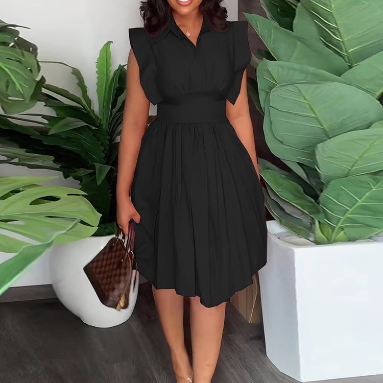 Slim Waist Ruffle Dress - MyEmpired