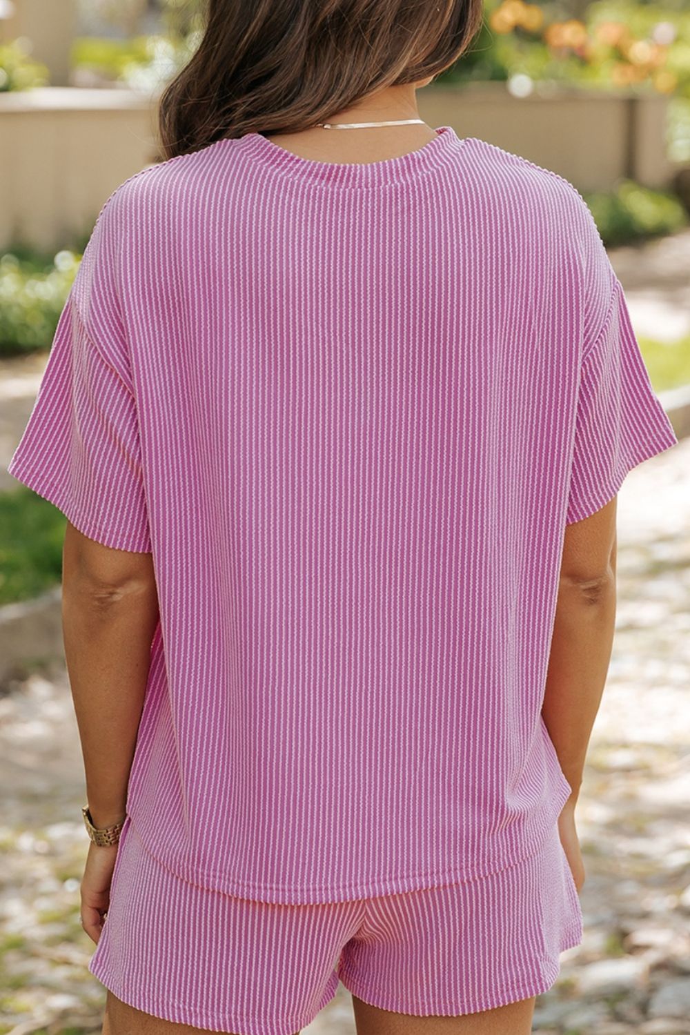 Ribbed Sequined Easter Bunny T-Shirt and Shorts Set - MyEmpired