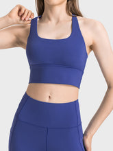 Millennia Scoop Neck Crisscross Straps Sports Bra - MyEmpired