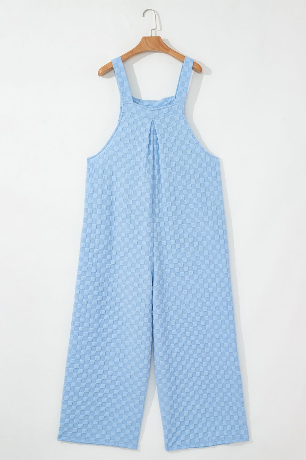 Checkered Pocketed Wide Leg Overalls - MyEmpired