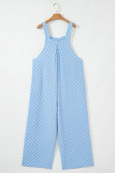 Checkered Pocketed Wide Leg Overalls - MyEmpired