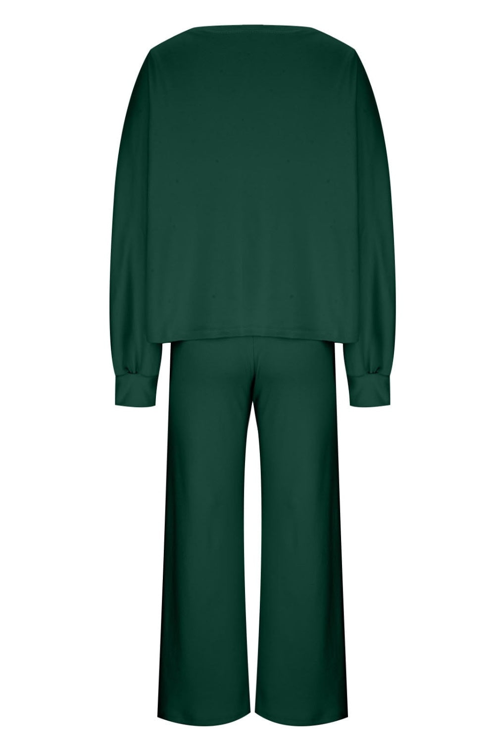 Round Neck Long Sleeve Top and Pants Set - MyEmpired