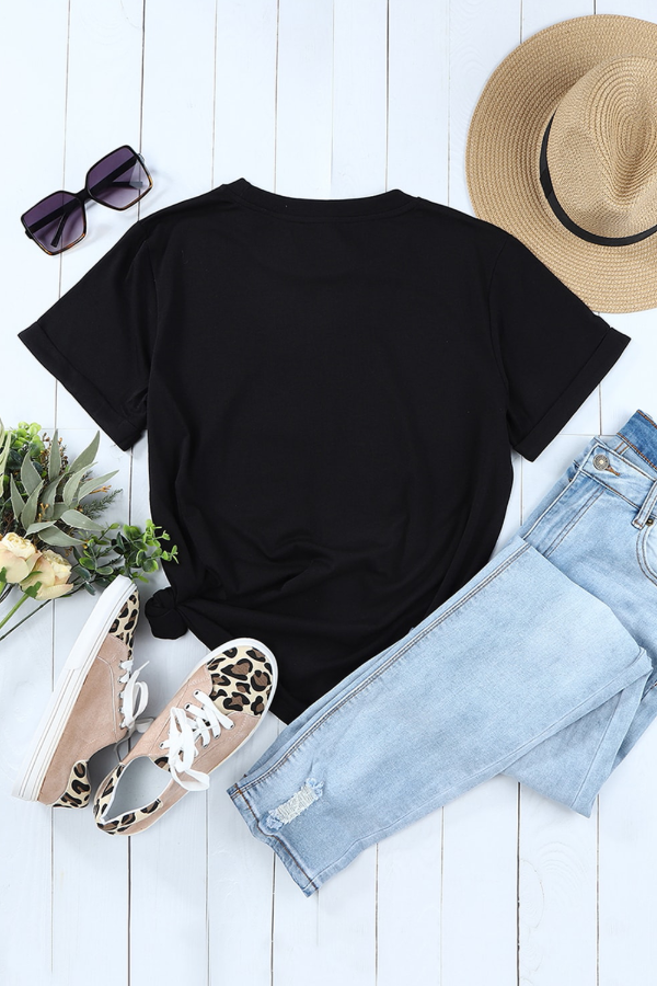 AMEN Bow Round Neck Short Sleeve T Shirt - MyEmpired