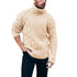Sweater Ribbed Thermal Soft Ribbed Twisted Thick Woolen Yarn Turtleneck Men&