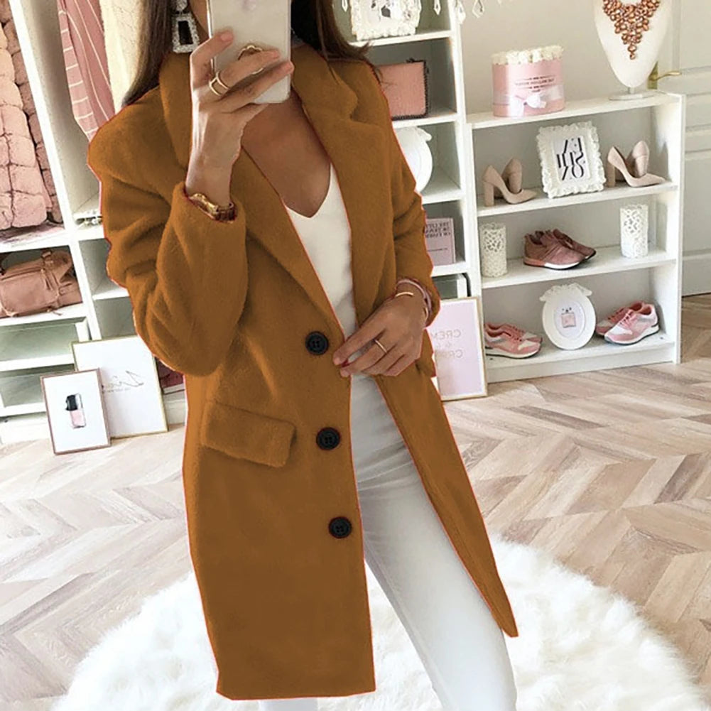 Casual Wool Blend Jackets Women Wool Jacket - MyEmpired