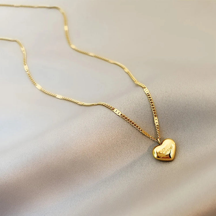XIYANIKE 316L Stainless Steel Gold Color Love Heart Necklaces For Women Chokers 2021Trend Fashion Festival Party Gift Jewelry - MyEmpired