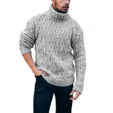 Sweater Ribbed Thermal Soft Ribbed Twisted Thick Woolen Yarn Turtleneck Men&