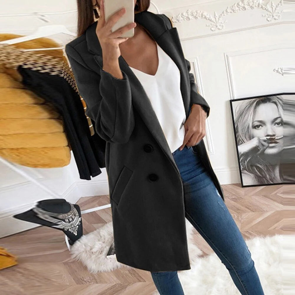 Casual Wool Blend Jackets Women Wool Jacket - MyEmpired